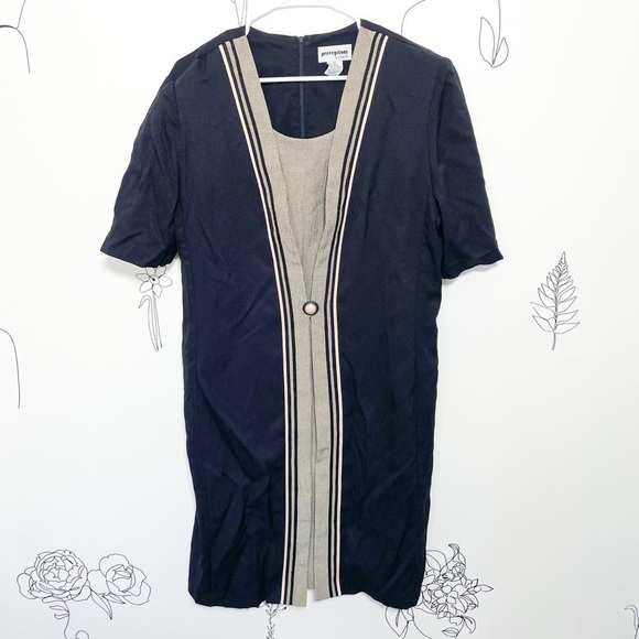 Vintage Navy Dress PERCEPTIONS - Picture 3 of 5